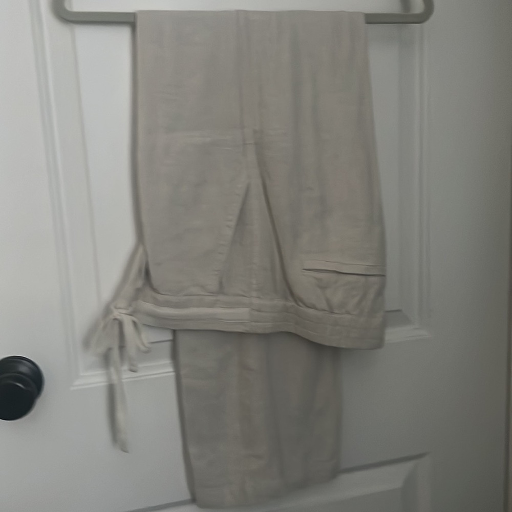 Beige linen pants